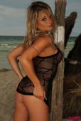 Michelle Cole Just In Her Tight Fishnet Bodysuit On The Beach n6vna4leo1