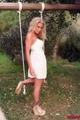 Janine Leech Janines In Her White Dress On The Swing 56voqm90c2