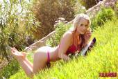 Candice Collyer Stripping From Red Lingerie In The Garden n6vq4w9dzt