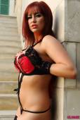 Verena Twigg Little Red And Black Lingerie With Stockings r6vre8uff3