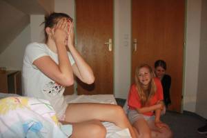 Teen girls in puberty experimenting during sleepover x36 i7a0319lqp